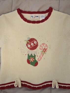 B. T. Kids Cream & Red Holiday  Matching Set, Size 24 Months